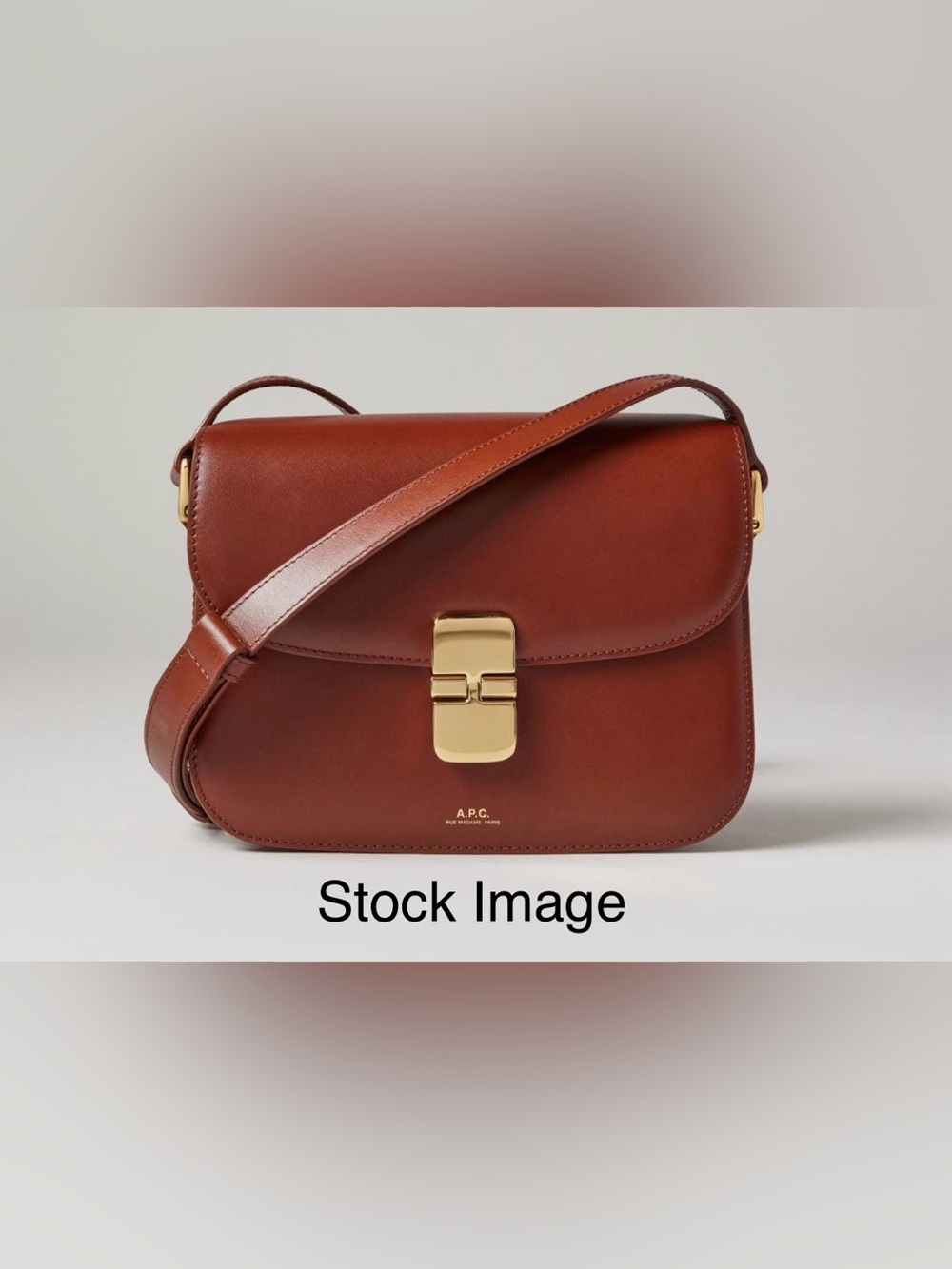 A.P.C. Grace Small Leather Crossbody/Shoulder bag with Gold Tone Clasp